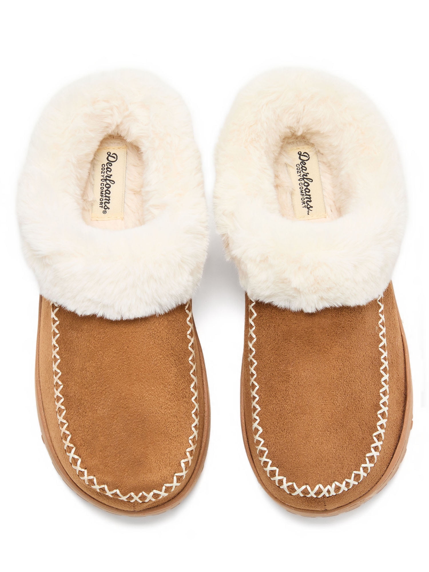 Dearfoams Cozy Moc Toe Clog – Plush Comfort Indoor Outdoor Sole