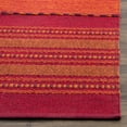 thumbnail image 5 of SAFAVIEH Montauk Ben Striped Soft Braided Cotton Runner Rug, Orange/Red, 2'6" x 12', 5 of 8