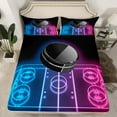 thumbnail image 2 of Ice Hockey Queen Bed Sheets Sports Sheets Teen Ice Hockey Lover Sheet Set Winter Sports Game Themed Fitted Sheet Ice Hockey Game Decor Flat Sheet, 2 of 6