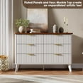 thumbnail image 3 of BouPower 6 Drawer Dresser for Bedroom,Modern Chest of Drawers,Wood Storage Double Dresser with Drawers for Living Room,Hallway Entryway, 3 of 6