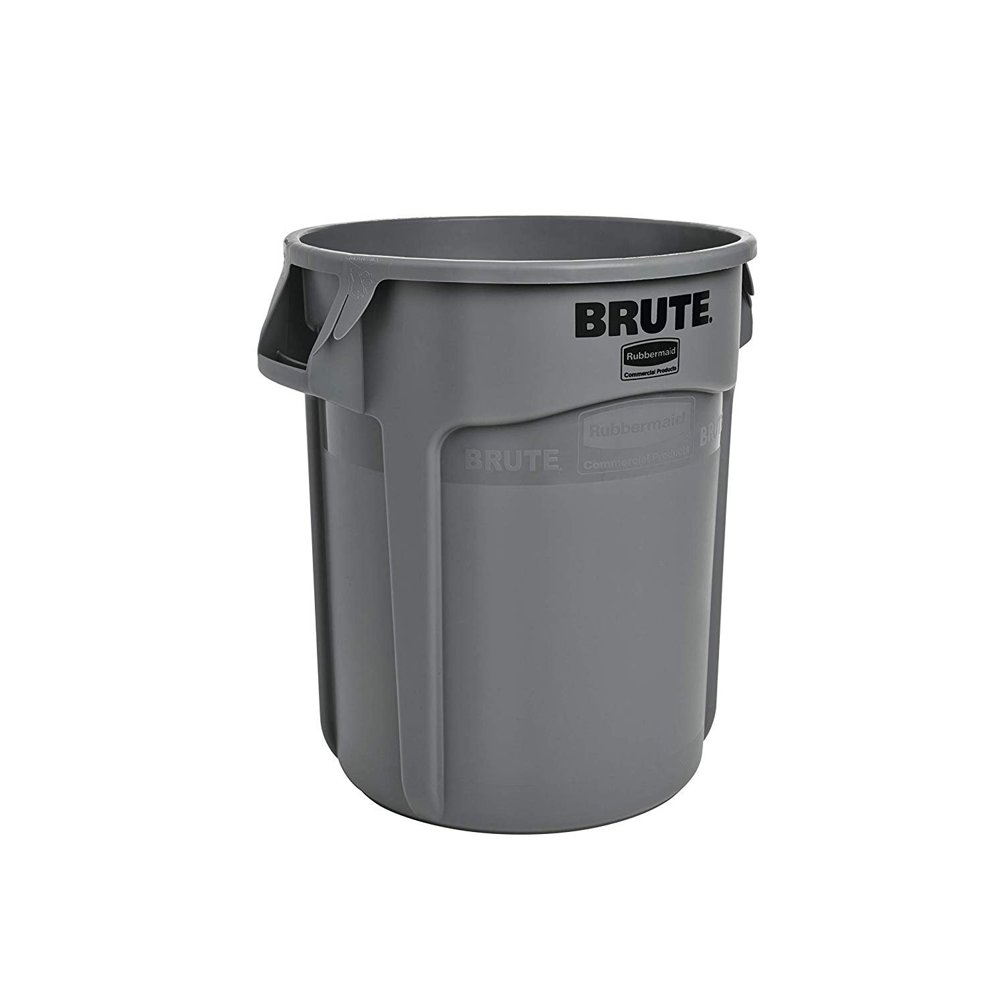 Rubbermaid Commercial Products FG261000GRAY Brute HeavyDuty Round Trash/Garbage Can, 10 Gallon