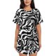 thumbnail image 1 of Fotbe Leopard And Zebra 2 Conjunto de Pijama Estampado para Mujer, 2 Piezas, Ropa de Dormir con Camiseta de Manga Corta y Shorts Suaves-Small, 1 of 6