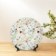thumbnail image 6 of Daiia Wildflower Watercolor Printed Pattern Ceramic Plate Dinner Plates Bone China Decorative Plates with Display Stand Art Ceramic Ornaments for Wall Hanging Decoration-10in, 6 of 6