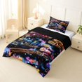 thumbnail image 2 of Manfei Classic Train Twin Comforter Sets,Dreamy Railway Pattern Bedding Set,Black Reversible,2pcs,1 Comforter and 1 Pillowcase, 2 of 7