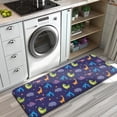 thumbnail image 3 of DarkBlue Dinosaurs with Shapes Pattern Kitchen Rug Mat,Kitchen Runner Rugs Non Skid Washable,Decorative Kitchen Floor Mats for Kitchen,Sink,Laundry,17"x47.2", 3 of 7