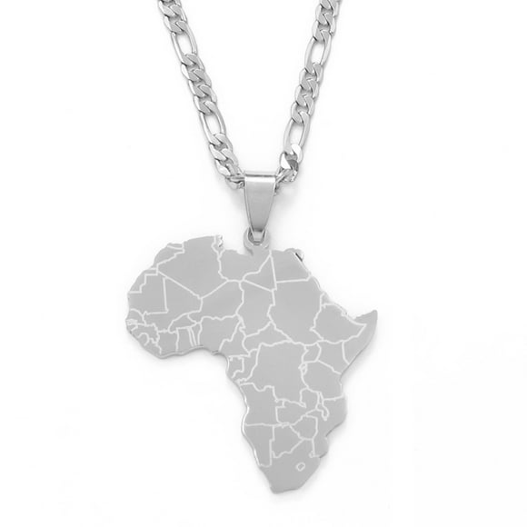 Africa Map Pendant Necklaces Women Men Silver Color/Gold Color African Ethnic Jewelry