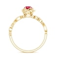 thumbnail image 2 of Rosec Jewels AAAA Quality Lab Grown Ruby Flower Engagement Ring with Diamond - Nature Inspired Ring for Women - with Jewelry Box, 14K Yellow Gold, US 8.50, 2 of 8