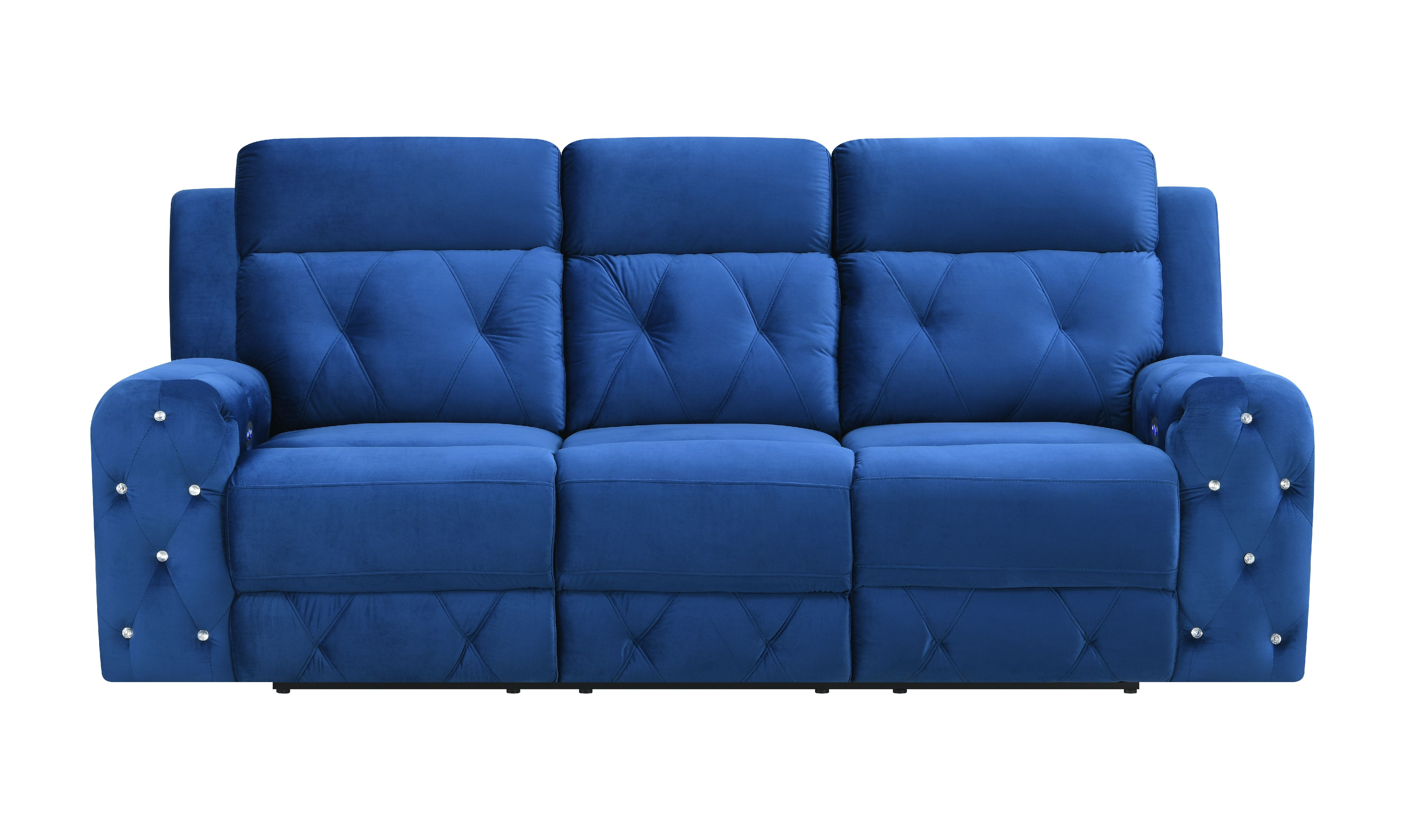 blue reclining sofa bed