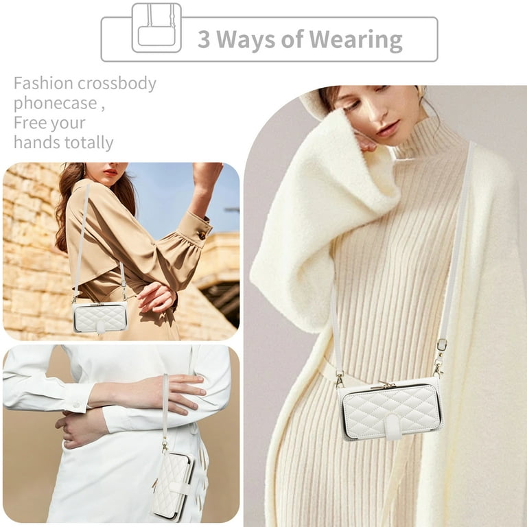 Furiet Argyle Wallet Case For Samsung Galaxy Z Fold 6 5G 2024 With Wrist/Shoulder Strap Card Slot Zipper Purse Luxury PU Leather Stand Cell Phone Cover Zfol