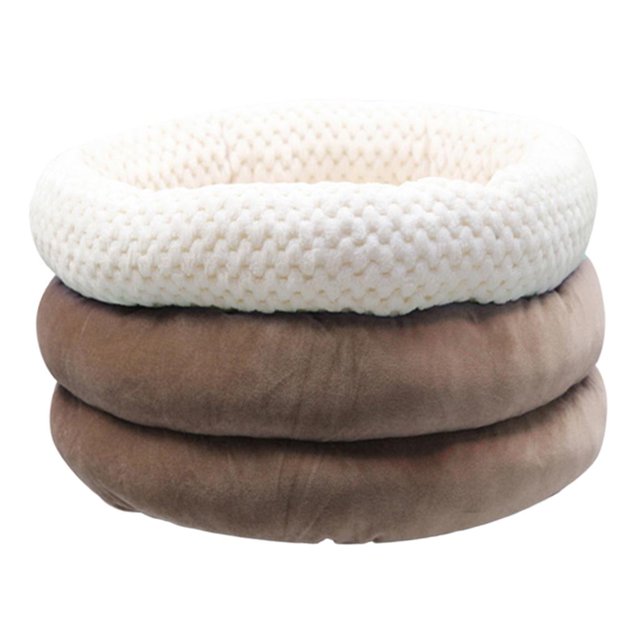 Linda cama redonda en forma de cueva para mascotas, ideal para dormir en invierno (para gatos, perros y café).