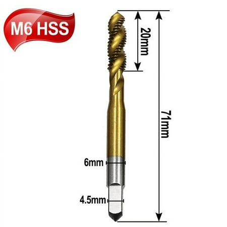 

1Pcs HSS Screw Tap Metric Spiral Thread Tap Drills High Speed Steel Hand Tap