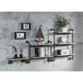 thumbnail image 5 of ACME Brantley Wall Rack with 2 Wooden Shelves in Oak and Sandy Black, 5 of 5