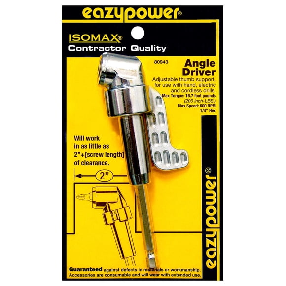Accesorio de destornillador angular Eazy Power 80943, 1/4 pulgadas, hexagonal