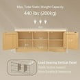 thumbnail image 3 of Shoe Bench, Entryway Storage Bench with Doors, Cushion, 2-Tier Shoe Rack with 6-Cubby, 39.4”L x 13.8”W Shoe Organizer Cabinet, Adjustable Shelf, Living Room, Bedroom, Natural with Rattan, 3 of 18