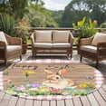 thumbnail image 4 of Large Round Rug 8Ft Washable Non-Slip, Happy Easter Bunny Circle Area Rugs for Living Room Bedroom, Spring Floral Wooden Pink Plaid Indoor Floor Mats Carpet Runner for Home Decor, 4 of 8