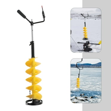 YIYIBYUS 8inch Ice Fishing Auger Cordless Nylon Ice Auger Universal Drill Adapter W/ICE Scoop Chipper and Extension Rod