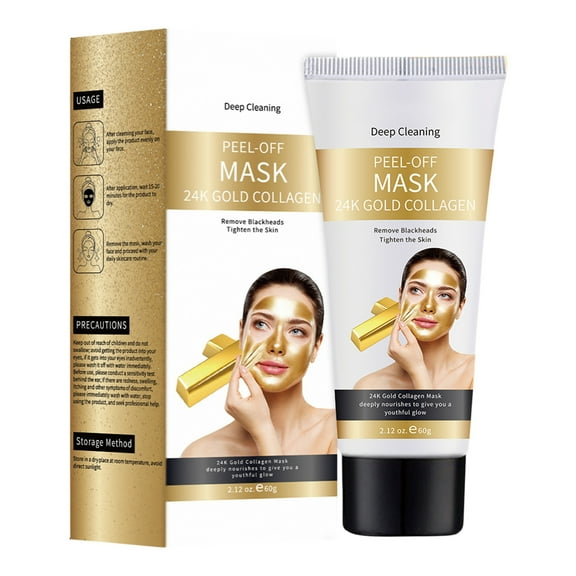 HHBEAUTY Blackhead Remover Mask, 24K Gold Peel Off Mask, Gold Facial Mask Anti-Aging, Deep Cleansing, Reduces Fine Lines＆ Wrinkles Great for All Skin