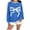 Blue, variant on Women's Sweater Bow Print Stripe Color Block Knitted Long Sleeve Crewneck Fall Knitwear
