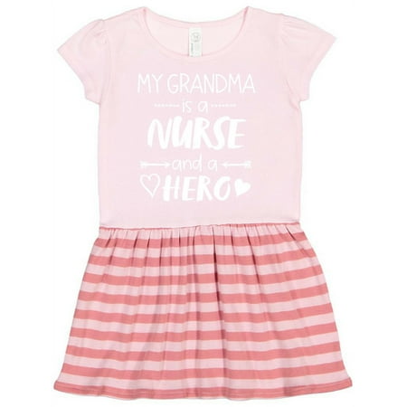 

Inktastic My Grandma is a Nurse and a Hero Gift Toddler Girl Dress