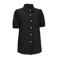 thumbnail image 4 of QASIEATN Womens Shirts Button Down Dress Shirts Casual Short Sleeve Textured Collared Summer Work Blouse Camping Clothes, 4 of 8