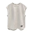 thumbnail image 2 of FRSASU Men's Crewneck Sleeveless Athletic Tank Top Performance Workout Muscle Cut Tee Tops White, 2 of 4