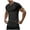 Black, variant on Mens Muscle Slim T Shirts Ribbed Texture V Neck Longline Henley Gym Workout Athletic Short Sleeve Tee Shirt Dark Gray