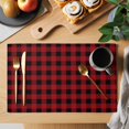 thumbnail image 2 of Christmas Buffalo Plaid Placemats Set of 4 Red and Black Checkered Place Mats Table Mats Kitchen Dining Home Outdoor Party Table Decoration, 2 of 9