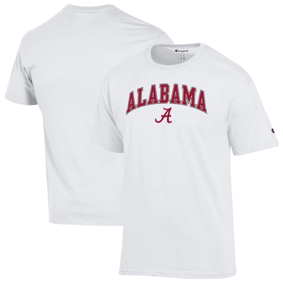 Men's-Champion White Alabama Crimson Tide Arched Logo T-Shirt