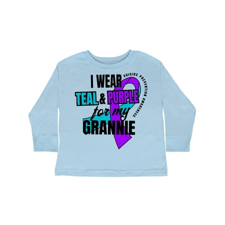

Inktastic Suicide Prevention I Wear Teal and Purple for My Grannie Gift Toddler Boy or Toddler Girl Long Sleeve T-Shirt