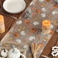 thumbnail image 6 of Smile Pumpkins Maple Leaves Brown Wood Fall Table Runner, Seasonal Autumn Kitchen Dining Table Decoration for Home Party Decor 13x72 Inch, 6 of 7