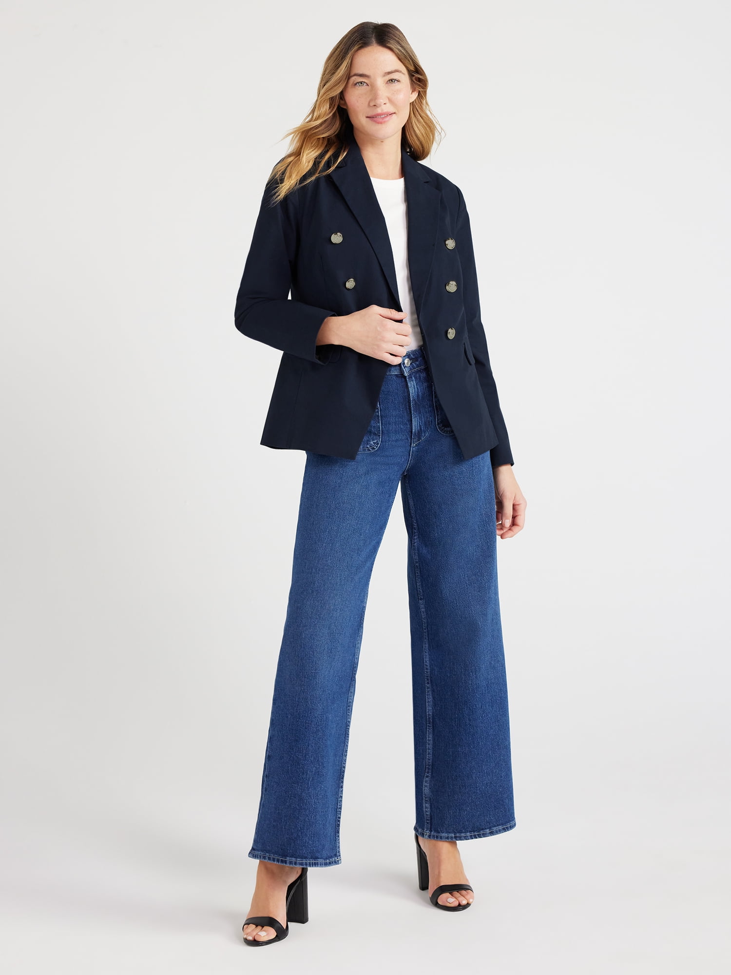 Free Assembly Women’s Double Breasted Blazer, Sizes XS-XXXL