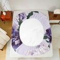 thumbnail image 5 of Feelyou Dreamy Purple Floral Twin Sheet Sets for Women, Fashion Plant Botanical Twin Fitted Sheet, Southwestern Flat Sheet, Lightweight Room Decor, 3-Piece, 5 of 7