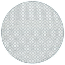 SAFAVIEH Vermont Jilliean Diamond Quatrefoil Area Rug, Blue/Ivory, 6' x 6' Round