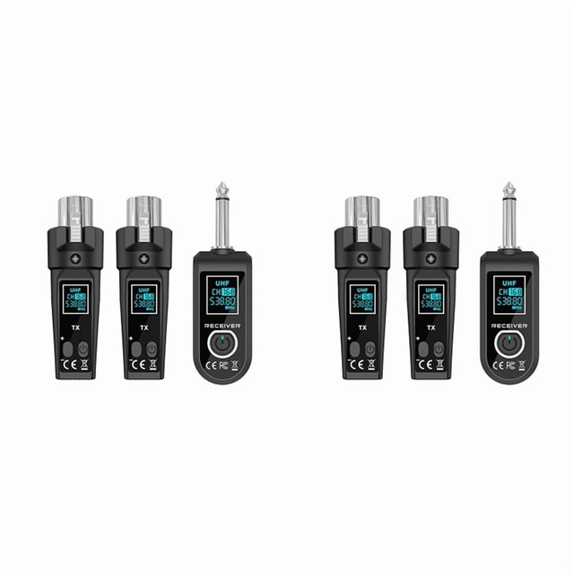 2X Convertidor Inalámbrico de Micrófono UHF. Transmisor XLR y Receptor de Micrófono para Micrófono de Condensador Dinámico.