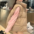 thumbnail image 5 of Women's Warm Puffer Vest Zipper Stand Collar Sleeveless Coat Padded Winter Gilet Jacket Outerwear with Pockets Ladies Clothes, 5 of 9