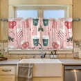thumbnail image 2 of Yayeee Kitchen Curtains Tier Set of 2 Light Filtering 57"x24" Over Sink Window Panels, Pink Christmas Cups, 2 of 7