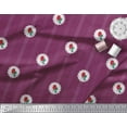 thumbnail image 2 of Soimoi Tissu Popeline de Coton Rayé, Feuilles & Roses Imprimé Floral 1 Yard 42 Pouces de Large, 2 of 3
