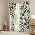 thumbnail image 3 of jejeloiu Country Flowers Blackout Curtains Set of 2 (52x84 Each),Botanical Plants Theme Window Curtains,Black Beige Curtains and Drapes For Girls,Ultra Soft Home Decor, 3 of 6