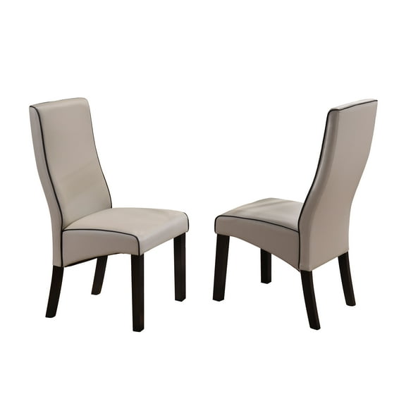 Eugene Parsons Dining Chairs, Gray Faux Leather, (Set of 2)