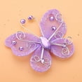 thumbnail image 5 of LYUMO 24pcs 2.4" Sheer Mesh Wire Glitter Butterfly Wedding Party Clothing Decoration DIY Supplies Purple, 5 of 7