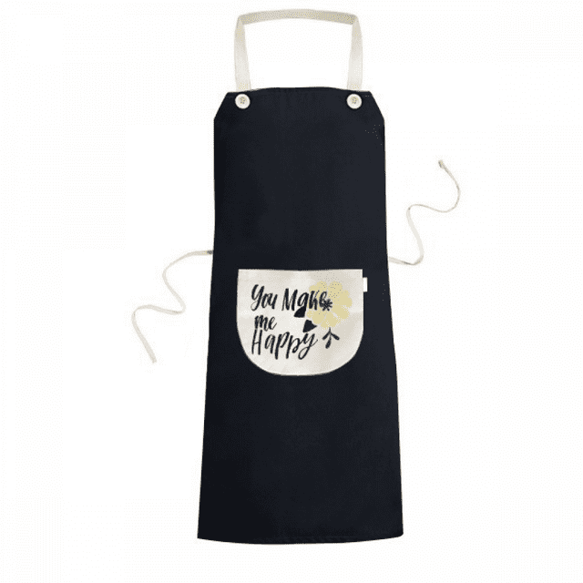 Tablier Style Citation "You Make Me Happy" pour Cuisine, Pâtisserie