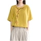 thumbnail image 1 of V Cuello Blusas para las Mujeres, de Moda Retro Bordado Cuello Redondo Cinco Cuartos de Manga para el Uso Casual, 1 of 4