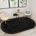 thumbnail image 2 of YJ.GWL Soft Area Rug Fluffy Carpets Plush Rugs for Living Room Bedroom Kids Room Mat,2.6'x5.3',Black, 2 of 7