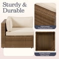 thumbnail image 6 of Alaterre Furniture Montara 3Pc Wicker Patio Furniture Set with Loveseat and Table (Tan), 6 of 9