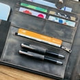 thumbnail image 2 of 7 Ring Check Binder Cowhide Leather Check Portfolio for 3-Up Business Checks, Check Book Binder with Handle, Zippered Check Holder with 500 Check Capacity, Personalized Checkbook, 2 of 8
