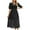 Black, variant on Summer Plus Size Dresses for Womens 2025 Fashion Comfortable Solid Color Short Sleeve V-Neck Dress