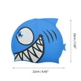 thumbnail image 4 of Unique Bargains 1 Pc Waterproof Cartoon Fish Pattern Swim Cap Deep Blue, 4 of 6