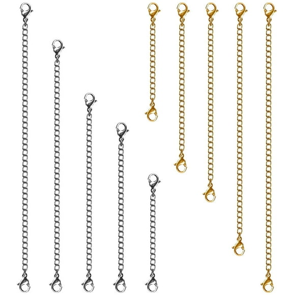 15Pcs Necklace Extenders, Jewelry Extenders for Necklaces, Silver Bracelet Extender