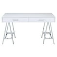 thumbnail image 2 of ACME Coleen Writing Desk in White High Gloss and Chrome, 2 of 7