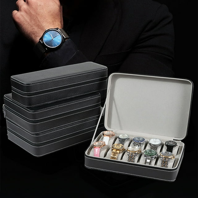 maskred Black Gift For Jewelry Lovers Earring Holder With Removable Cushions For Gift Giving Watch Box balck 12 slots 1Set